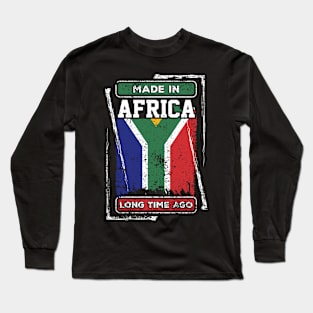 Africa Flag Born Distressed Novelty Gift Long Sleeve T-Shirt